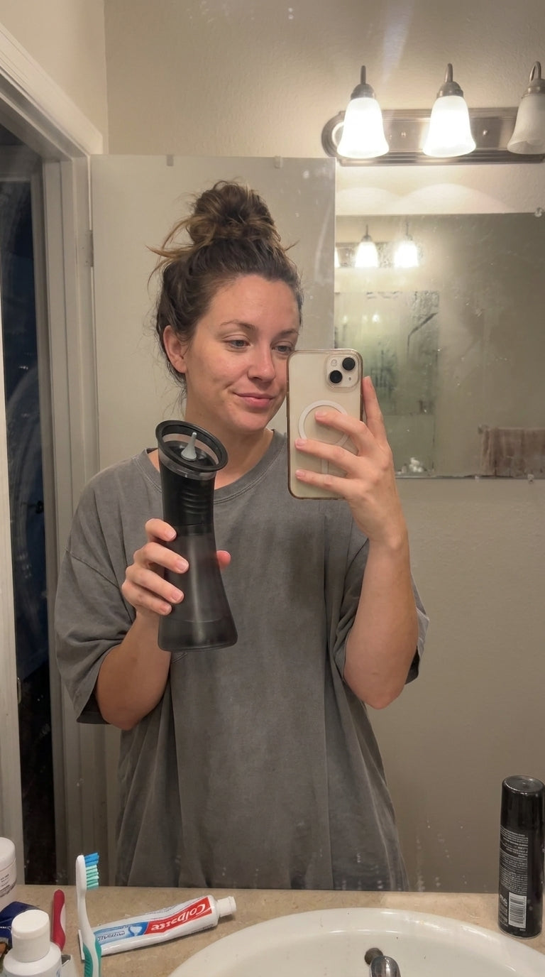 Selfie miroir — routine du matin